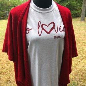 The Shoul - red wrap / shawl / mini poncho